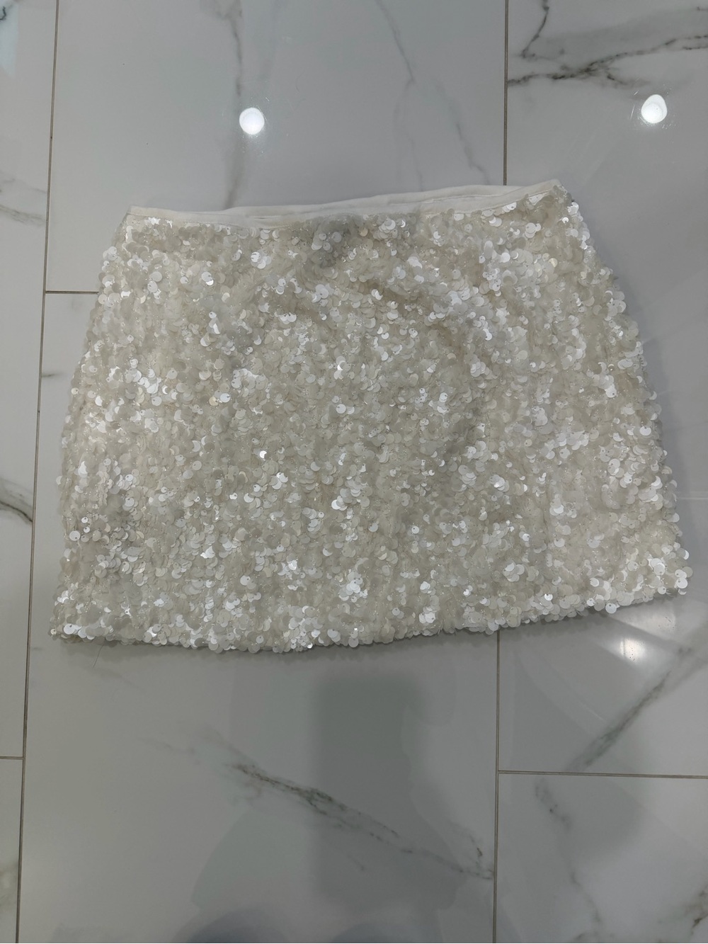 FORE Sequin Mini Skirt - Ivory